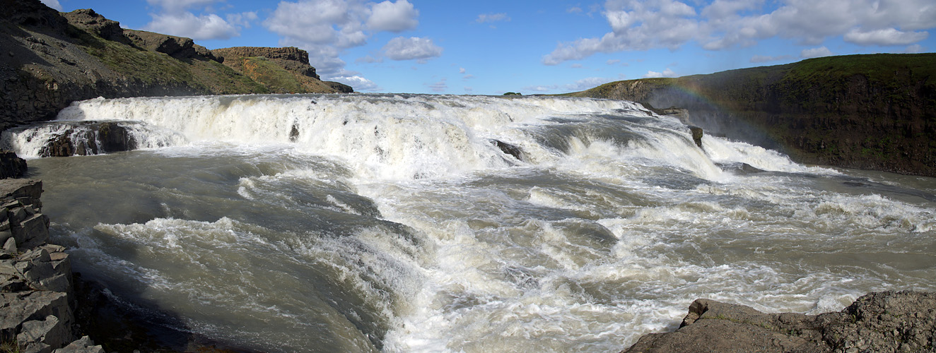 Photo panoramique des chutes de Gullfoss