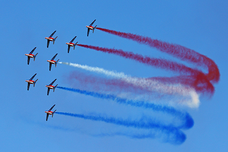 N avions à Francazal - Démonstration de la patrouille de France[br](Alpha Jet)