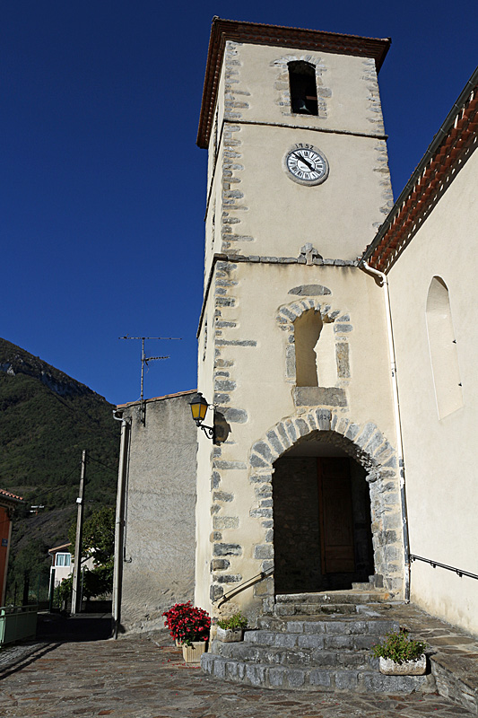 Sentier de Capio - Le clocher de l église de Ginoles